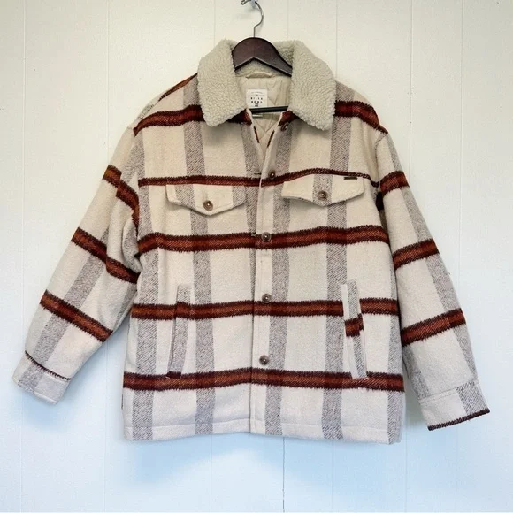 NWOT BILLABONG Lucky Charm Trucker Jacket Fleece Collar Large - Picture 7 of 10